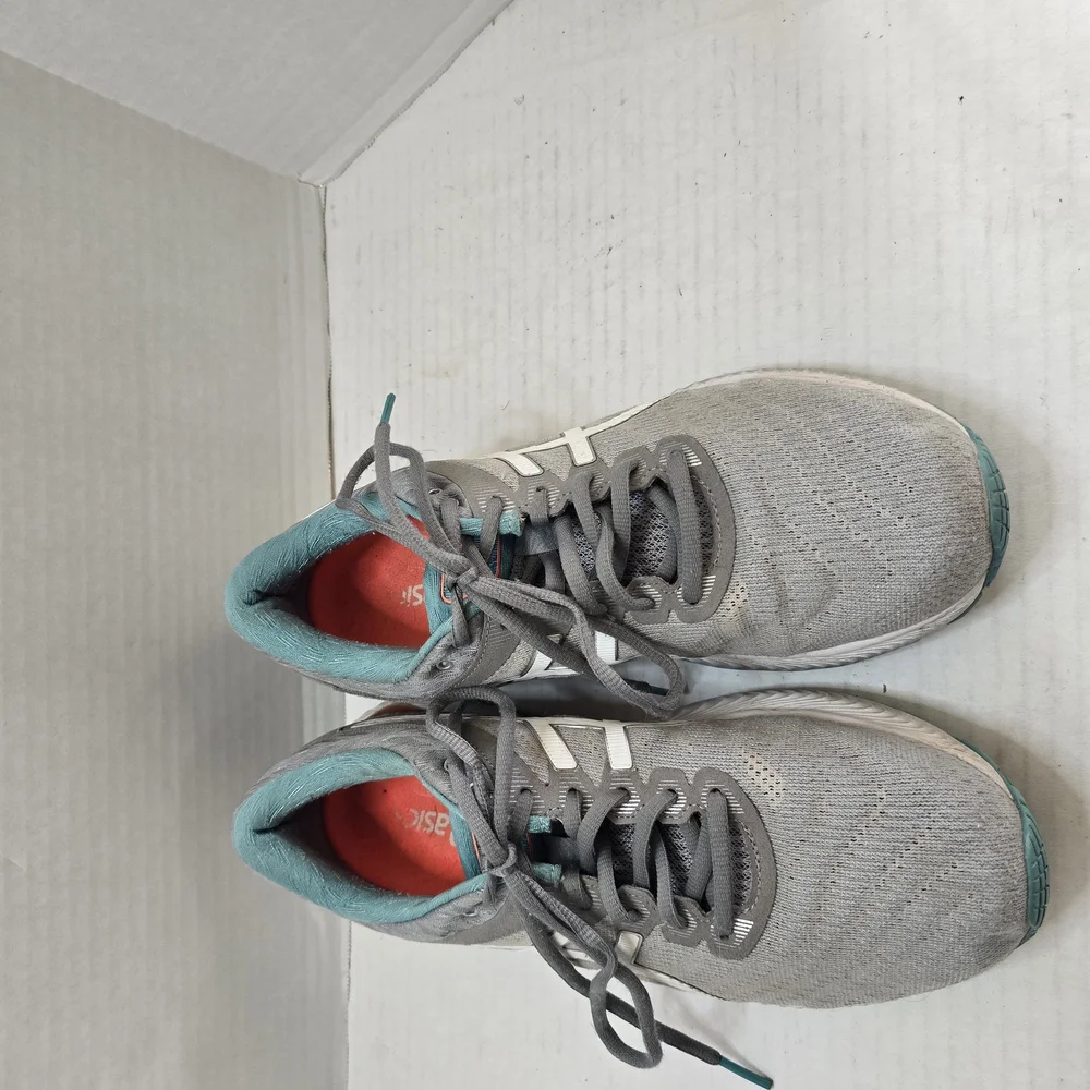 Asics Gray and‎ White Athletic Shoes with Enhanced Support